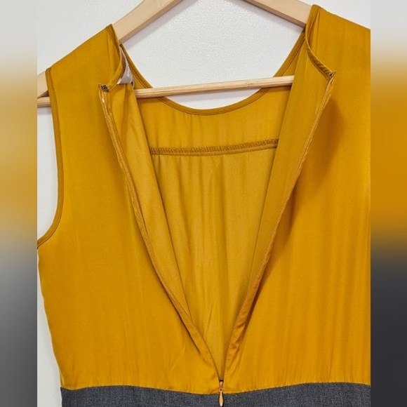 Banana Republic Mustard and Gray Dress Size 8 - Picture 8 of 11